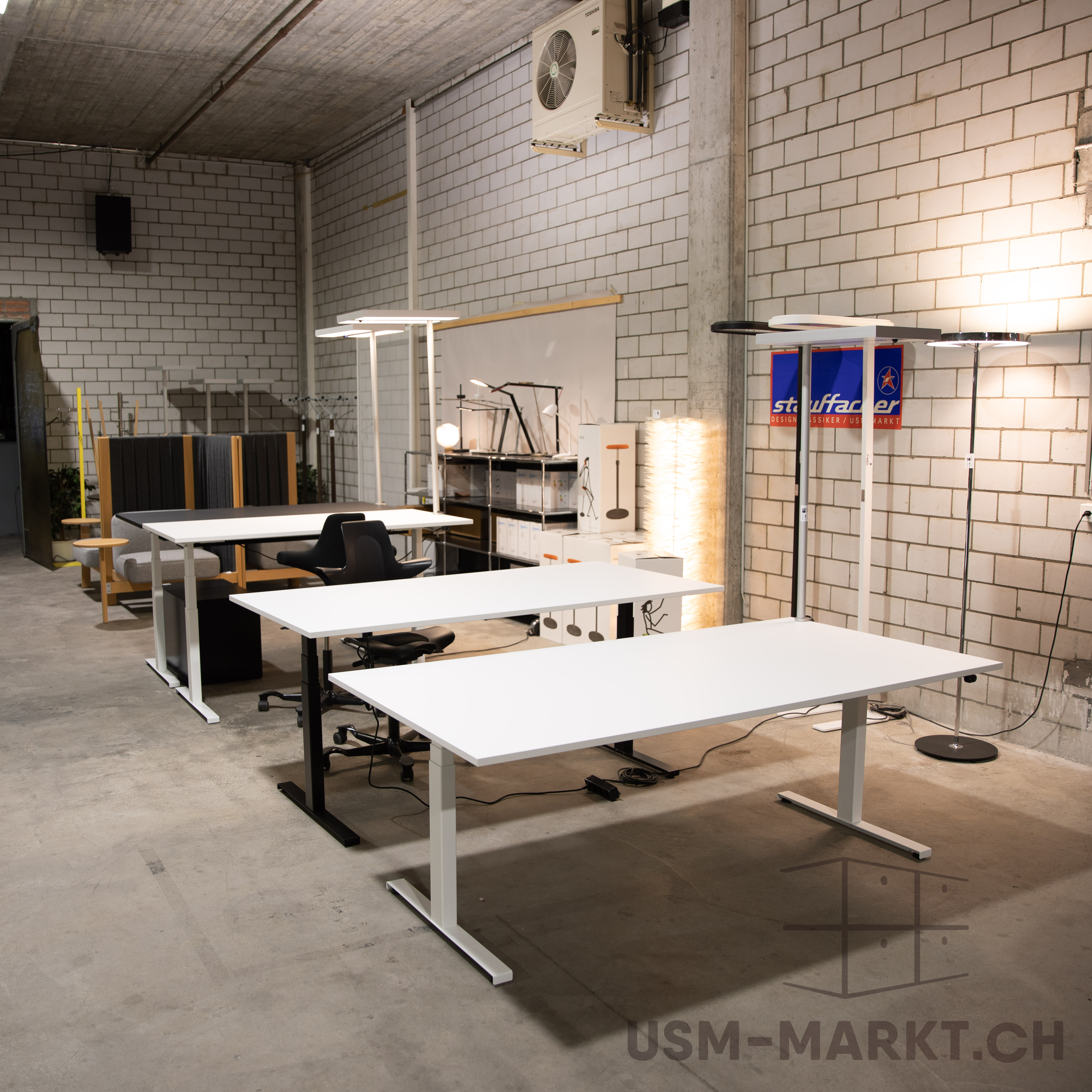 Linak Sitz- Stehtisch elektrisch von Flextop 160x80 Fenix Weiss